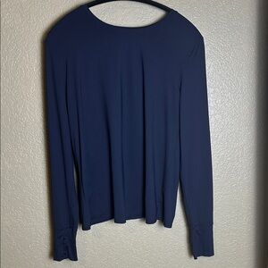 EUC Athleta Sunlover Tulip Back Navy Blue Women's Long Sleeve Top